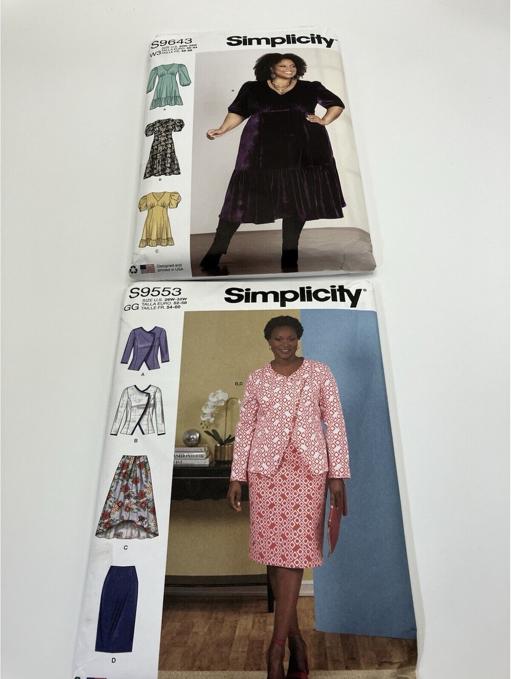 Simplicity Sewing Patterns For Women Lot Of 2 S9553 & S9643